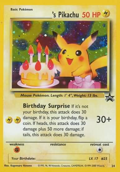 pikachu 25 year anniversary card